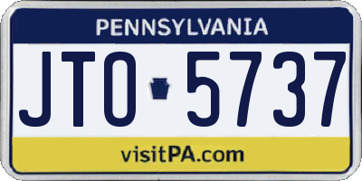 PA license plate JTO5737