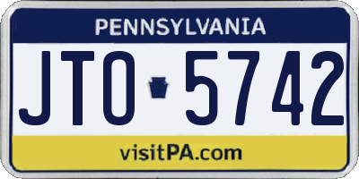 PA license plate JTO5742