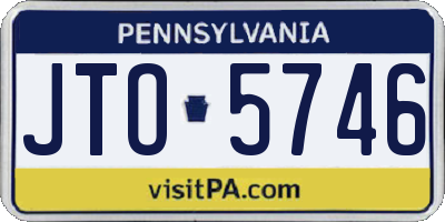 PA license plate JTO5746