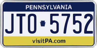 PA license plate JTO5752