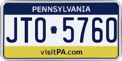 PA license plate JTO5760