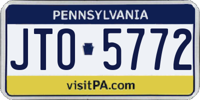 PA license plate JTO5772