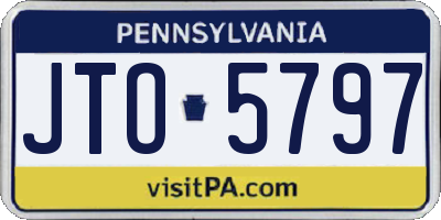 PA license plate JTO5797