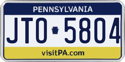 PA license plate JTO5804