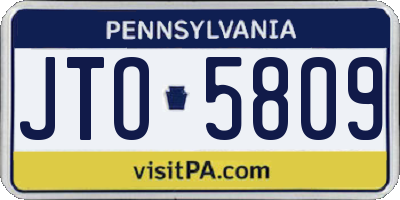 PA license plate JTO5809