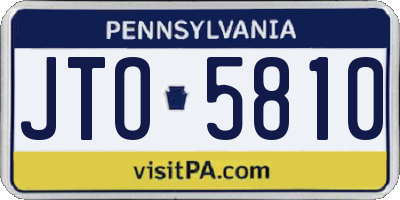 PA license plate JTO5810