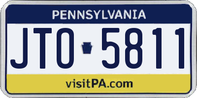 PA license plate JTO5811