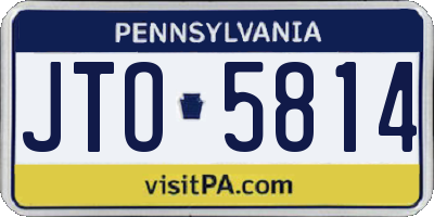 PA license plate JTO5814