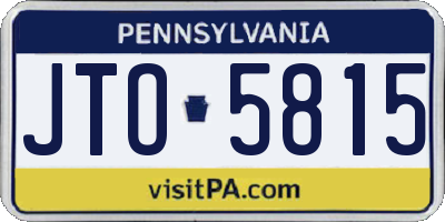 PA license plate JTO5815