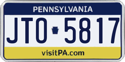 PA license plate JTO5817