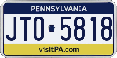 PA license plate JTO5818