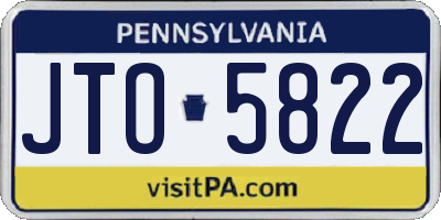 PA license plate JTO5822
