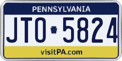 PA license plate JTO5824