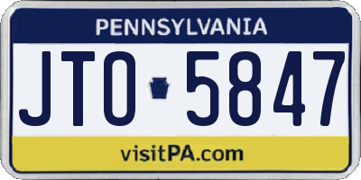 PA license plate JTO5847