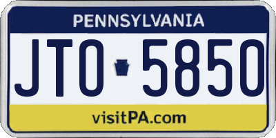 PA license plate JTO5850