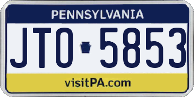 PA license plate JTO5853