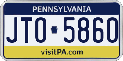 PA license plate JTO5860