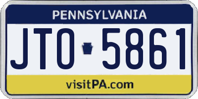 PA license plate JTO5861