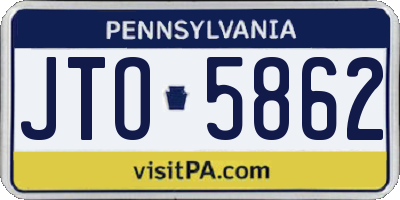 PA license plate JTO5862