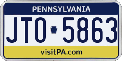 PA license plate JTO5863