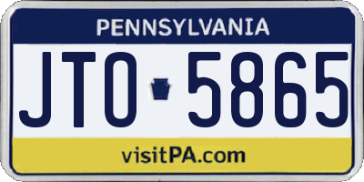 PA license plate JTO5865