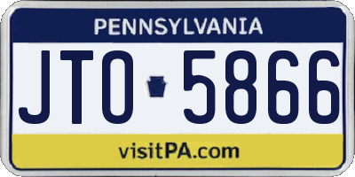 PA license plate JTO5866