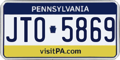 PA license plate JTO5869