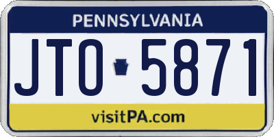 PA license plate JTO5871