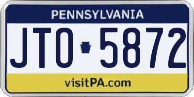 PA license plate JTO5872