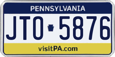 PA license plate JTO5876