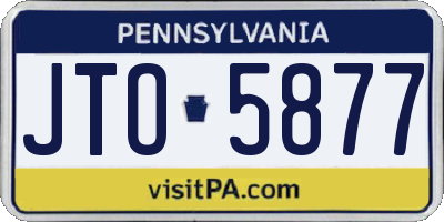 PA license plate JTO5877