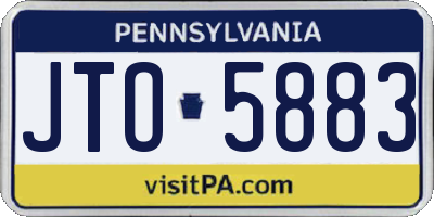 PA license plate JTO5883