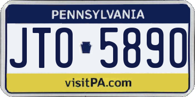 PA license plate JTO5890