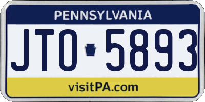 PA license plate JTO5893