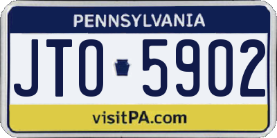 PA license plate JTO5902