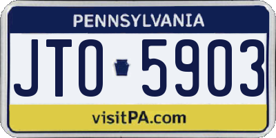 PA license plate JTO5903