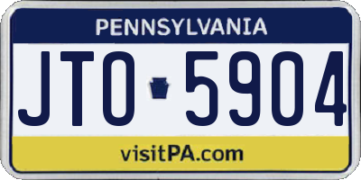 PA license plate JTO5904