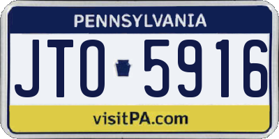 PA license plate JTO5916