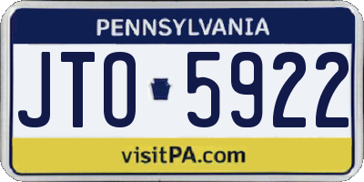 PA license plate JTO5922