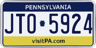 PA license plate JTO5924