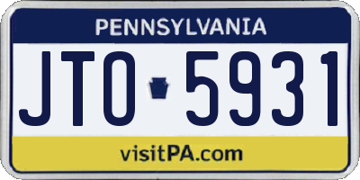 PA license plate JTO5931