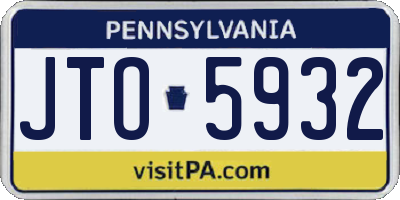 PA license plate JTO5932