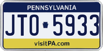 PA license plate JTO5933