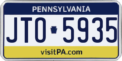 PA license plate JTO5935