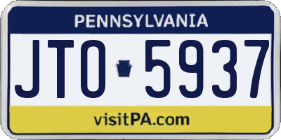 PA license plate JTO5937