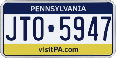 PA license plate JTO5947