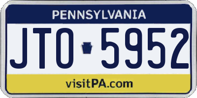 PA license plate JTO5952