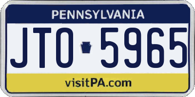 PA license plate JTO5965