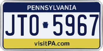 PA license plate JTO5967