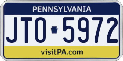 PA license plate JTO5972